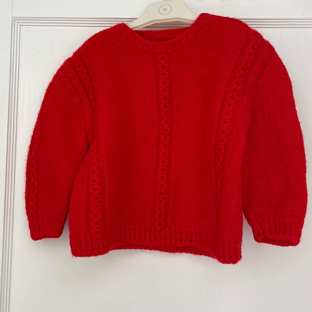 FESTIVE RED WOOL SWEATER